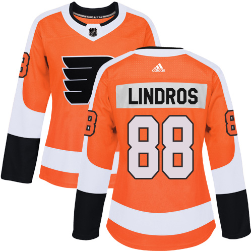 Adidas Philadelphia Flyers #88 Eric Lindros Orange Home Authentic Women Stitched NHL Jersey